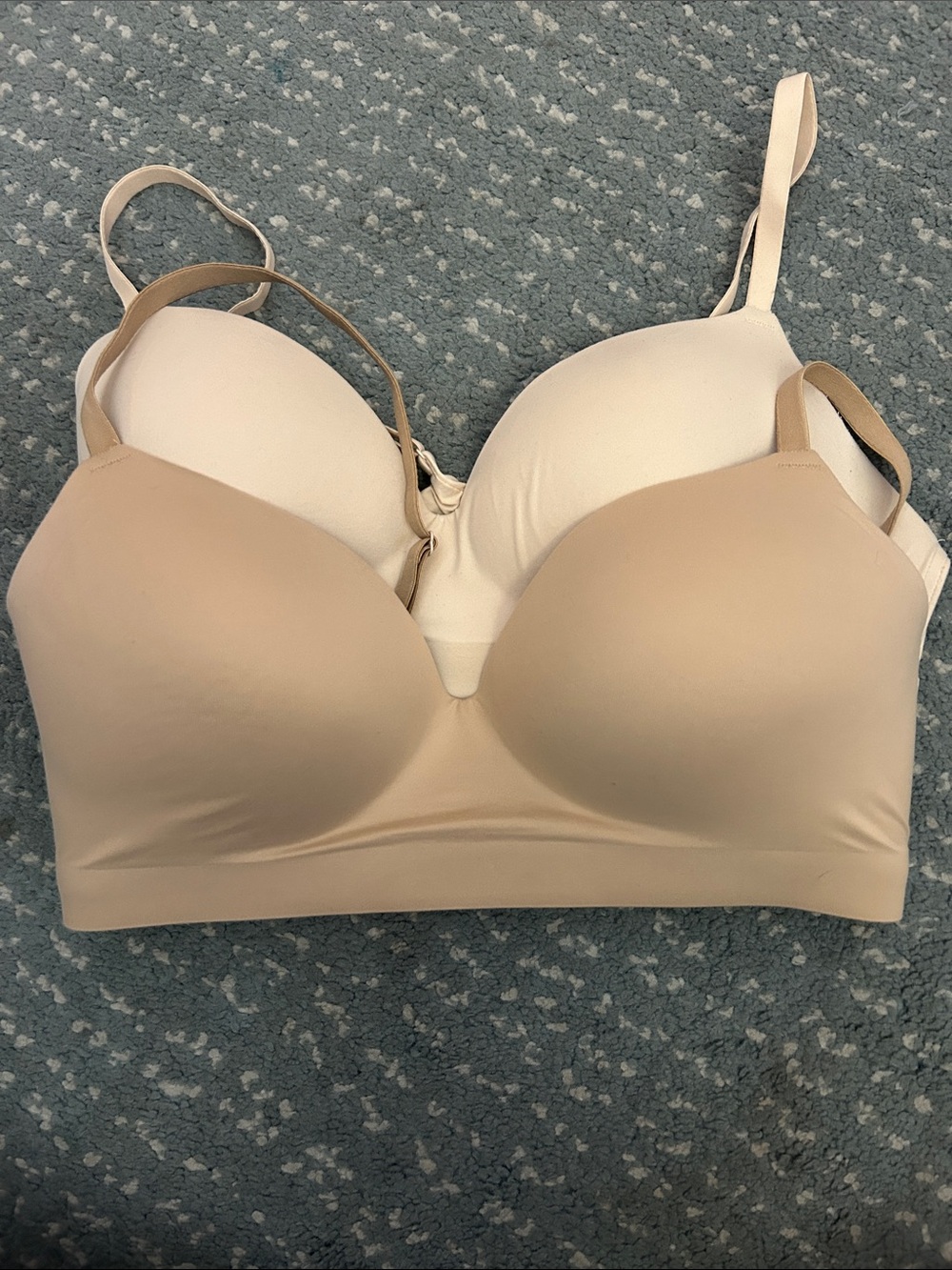 Two Soma Enbliss Wireless Bras in Nude and Beige